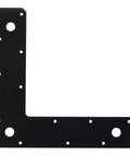 Flat Corner Brace Mending Plate Set In Black For Diy Furniture Shelves And Woodworking, 9 X 9 X 2 1/8 Inch L Shaped, 1/8 Inch Thick, 90 Lb Load Per Plate