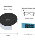 Ultra Thin LED Light Blocker Covers For Meta Smart Glasses Privacy Shield dimensions and instructions with 10-pack stickers
