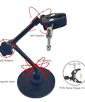 Magnetic Soldering Clamp With 5.5CM Jaw Opening And 360 Degree Rotation Frame, showing rotating frame and magnetic base.