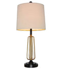 Retro Metal Bedside Lamp with Bronze Base and Beige Linen Shade, Touch Control, 3 Way Dimming, USB Ports, Farmhouse Vibe