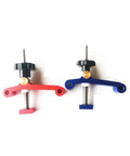 112mm Adjustable T Track Clamping System With 180 Degree Rotatable Quick Fix Jig For CNC Engraving Machines, red and blue jigs