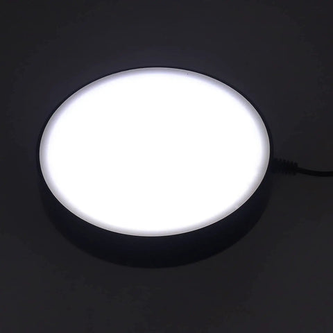 Pro-Grade Microscope LED Ring Light With 0-100% Dimming And Adapter For High CRI Natural Illumination glowing in dark room