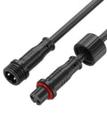 M12 2 Pin Waterproof Connector Set Heavy Duty For LED Strip Lights 22 AWG 5 Pairs With 25 Cm Extension Cables IP65 Male Female Plug