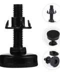 Rock Solid Adjustable Sofa Feet And Furniture Levelers Heavy Duty Leg Supports For Couches And Tables Ditch The Wobbly Floor Setup Built Tough For Daily Grind 10 Pack black adjustable sofa foot with threaded base and rubber pad.