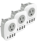 3 Pack Italy Travel Plug Adapter Set With US To Italy Power Adapter Featuring 1 USB C Port And 3 USB A Ports Plus 2 US Outlets