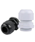 Waterproof Nylon Cable Gland Kit 50 Pieces With Multiple Sizes For Secure Wire Entry And Strain Relief, black and white glands