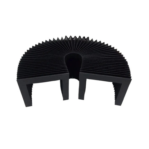 Pro Grade Corrugated Protection Bellows Cover for Guide Rails and Ball Screws, 100x15mm internal size, 450mm extended length, black design