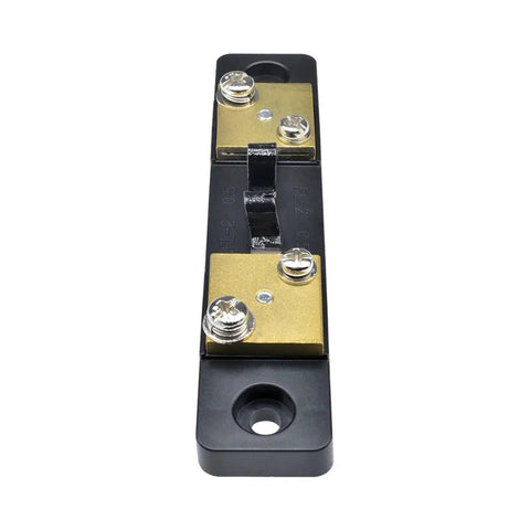 Heavy Duty DC External Shunt Resistor Badass Ammeter Adapter with metal contacts for precise battery system tracking.