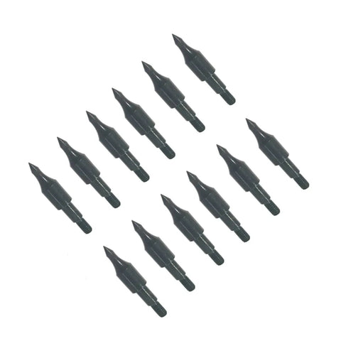 12 Pack 100 Grain Field Points For Crossbow Arrows, Screw In Bullet Tips For 5 16th Inch Shafts, Dope For Target Practice And Hunting