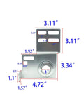 Garage Door End Bearing Plates And Brackets Set For 2 Inch Track Doors Torsion Spring Use Residential Bearing Bracket With Three And Three Eighths Inch Shaft Offset Solid Twelve Gauge Steel Rust Resistant Quick Easy Install Pair, showing measurements.