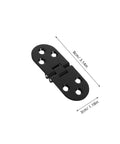 8 Piece Black Zinc Alloy Folding Table Flip Top Hinges With 180 Degree Round Edge Design, shown in flat open position