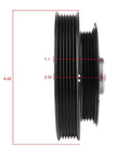 Side view of Harmonic Balancer Crankshaft Pulley for Infiniti I30 and Nissan Maxima 3.0L, 1995-2001, 6.42-inch diameter, 2.32-inch width