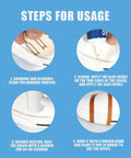 Steps for using Premium Shoe Glue Sole Repair Adhesive For Sports And Climbing Shoes, showing application and bonding process.