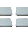 4 Pack PTFE Teflon Square Furniture Glides Self Adhesive Floor Protectors For Carpet with grey rubber cushioning pads.