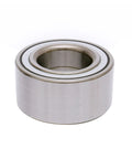 Close-up of a single bearing from the Beefy Wheel Hub Bearing Set With Clips Two Pack For Honda Accord CR V Pilot S2000 And Acura TL CL MDX RSX Front Wheel Bearings Fitment Includes Two Bearings And Two Clips, showing its metal finish and cylindrical shape.
