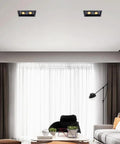 Six Pack Slick Adjustable Gimbal Eyeball Canless Downlight Led Dimmable Recessed Light 10W 14W 20W Two Head Retrofit Spotlight in modern living room.
