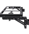 Side view of Aluminum Toolbox Side Panel With Folding Storage Tray For Modular Tool Systems Locking Flip Out Panel For Truck Or Wall Mount