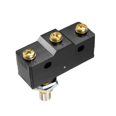 Two Pack Z-15GQ-B Panel Mount Snap Button Micro Limit Switch 1NO 1NC With Screw Terminal, 15A, side view