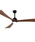 Neojoyoenix 62" 3PCS Solid Wood Blades Ceiling Fan with Lights Remote Control, Quiet DC Motor, elegant black finish and wood blades.