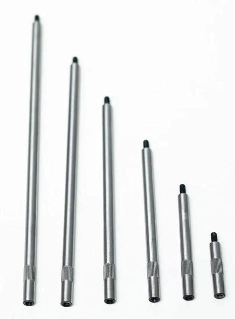 Dial Indicator Extension Rod Set Six Piece 1 2 3 4 5 6 Inch Lengths for 4 to 48 Thread, Builds to 0 to 21 Inch Long Reach