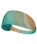 Sweat-Wicking Headband For Sports And Workouts, Ultra Wide 11cm Hairband For Men And Women with sea landscape design