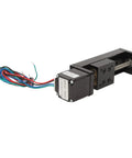 Rock Solid Mini Linear Rail Slide Actuator Featuring 50mm Stroke Premium Alloy Stepper Motion Stage with stepper motor and lead screw.