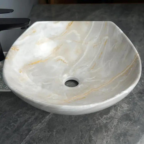 Bathroom Sink Bathroom Sink Marble Ceramic Sink Hotel Bathroom Washbasin Washstand Balcony Vessel Vanity Sink Bathroom Sink Vessel close-up view of sink with smooth marble finish