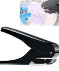 Portable Oval Hole Puncher 1 Inch Hole Size, 10 Sheets Capacity, Adjustable Punch, Positioning Ruler for Paper and Files