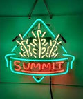 Beer Neon Sign Real Glass Neon Bar Light For Home Bar Pub Man Cave Wall Decor 19x15 Inches with glowing Summit design