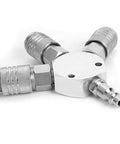 Three Way Air Hose Manifold Quick Coupler Connector Adapter Splitter For Pneumatic Tools One Quarter Inch Female NPT