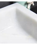 Close-up of the corner of the Premium Above Counter Vessel Sink for Modern Bathroom Vanity, showcasing thick ceramic build.