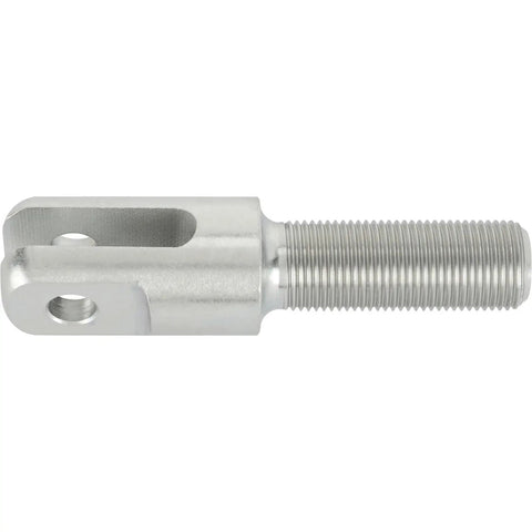 Heavy Duty Steel Clevis With Right Hand Thread Designed For Suspension Linkage And Custom Fabrication Featuring A 3/8 Inch Slot And Pin Hole built tough for car suspension.