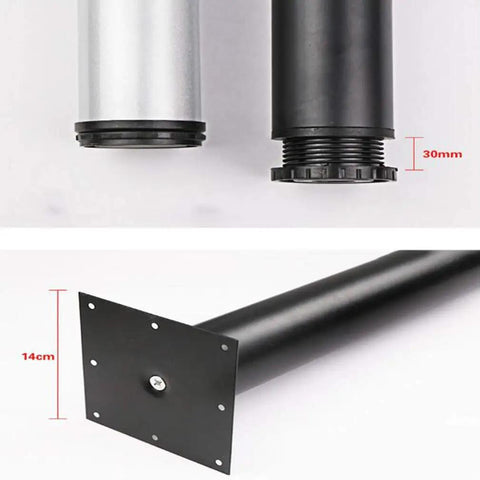 Heavy Duty Adjustable Furniture Legs Make Your Setup Rock Solid With Durable Steel Build showing silver and black steel legs and mount details.