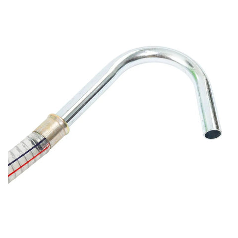 Metal pipe component of the 18 Gallon Spillproof Portable Oil Drain Pan With Rolling Cart And Steel Waste Oil Container For Easy Oil Changes Collects Motor Oil, Transmission Fluid And Coolant Funnel Drain Great For Under Lift Maintenance