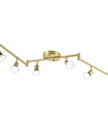 Golden Finish 6 Light LED Track Lighting Kit With Rotatable Heads, modern foldable ceiling lights with 6 GU10 bulbs, gold design