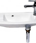 Edgewood 20 Inch Space Saver Wall Mounted Bathroom Sink In White With Overflow Faucet And Drain Included Slick Modern Vanity