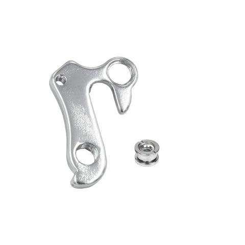 Derailleur Hanger 21 Replacement For Mountain And Road Bikes Restores Smooth Precise Shifting Easy Install With Screws Included High Quality Hanger To Upgrade Shifting And Handling Across Any Terrain, showing aluminum part and screw.