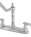 Chrome Centerset Kitchen Faucet With Brass Sprayer And Crystal Lever Handle, Durable Brass Construction, Washerless Duraseal Cartridge, 1.8 GPM Flow, side view