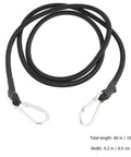 Four Pack Elastic Luggage Straps With Carabiner Hooks Black Polyester Tie Down Straps For Camping, RV, Motorcycle Gear, Tarp, 1 Meter