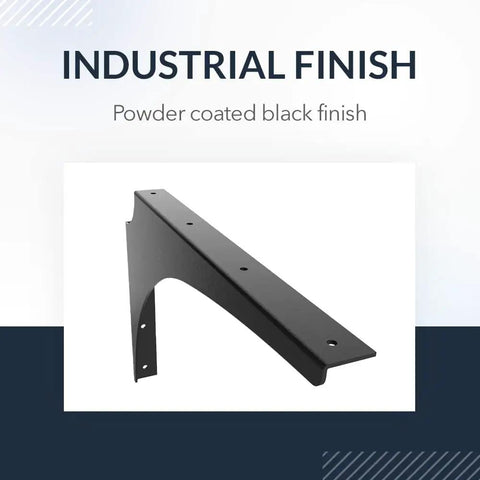 Heavy Duty Universal Shelf Brackets For Floating Vanities And Buffets Rock Solid Steel L Brackets with sleek matte black industrial finish