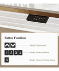 Smooth Rise Electric Sit Stand Desk With Four Memory Presets And A Sleek Slate Surface For A Top Tier Home Office Setup button controls layout showing height adjustment options.