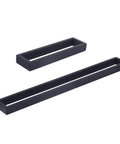 Matte Black 2 Piece Bathroom Hardware Set with 24 Inch Towel Bar and Towel Ring, SUS 304 Stainless Steel, Wall Mounted, Tough As Nails Built To Last