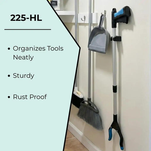Heavy Duty Spring Clip Grip Clip Set Holds Three Quarters Inch To One And One Eighth Inch Diameter Tools Cables Brooms Pipes With Screws Ten Pack For Wall Truck Garden Tool Holder Workhorse Durability 1050 Spring Steel Made In USA Silver And Black organizing tools on wall