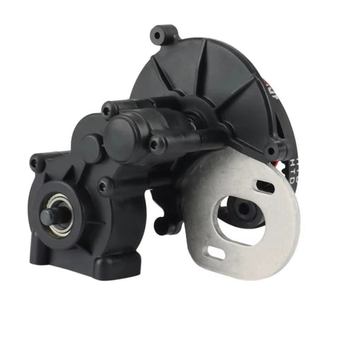 SCX10 1 10 RC Belt Drive Transmission Box Beefed Up Upgrade Kit With Three Point Two Millimeter Motor Gear For 90046 90047, black composite housing