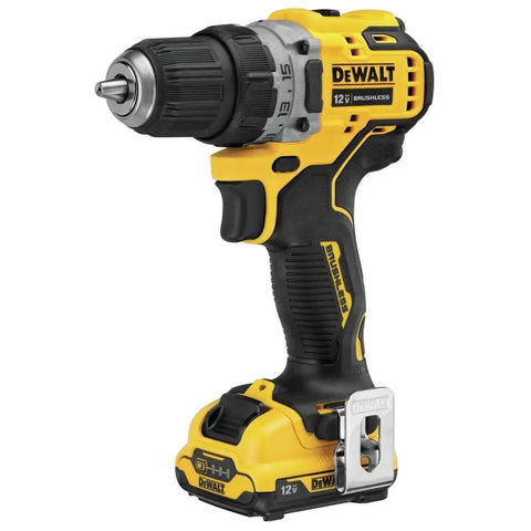 Compact 12V Max Brushless Drill Driver Kit With Three Eighths Inch Chuck Built For Real World DIY Boss Level Projects Variable Speed Longer Runtime Power Boost With 2.0Ah Battery