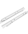 Heavy Duty Drawer Slides For Cabinets And Furniture Smooth Quiet Track Rails For Kitchen And Office Computer Desk And Keyboard Tray Tough As Nails 14 Inch Length Durable Steel Slides, showing two steel rails on white background.
