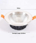 WKNHHL Recessed Lighting Housing Trim Kits Recessed Lamp Commercial Business Show Saving Embedded Ceiling Panel Lamp Household Decoration Led Downlight,White Light-5W,White Ligh, 100mm diameter design with orange clips.