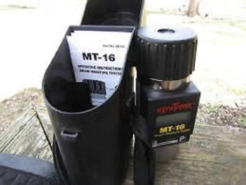 MT 16 Portable Grain Moisture Tester With Digital Meter Display And Backlit Screen For Fast Accurate Moisture Readouts In Wheat Corn Rice Soybeans And More, black handheld tester