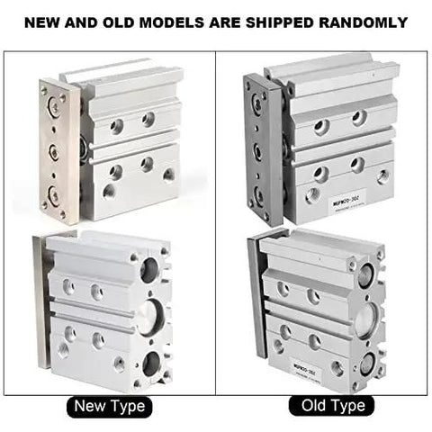 Comparison of new and old models of Three Rod Double Acting Air Cylinder Aluminum Alloy Pneumatic Cylinder With 20mm Bore and 20-100mm Stroke.
