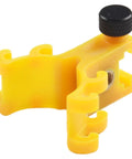 Bright yellow component of Portable Bicycle Wheel Truing Stand With Rim Adjustment And Accurate Percentage Gauge For Quick Buckle Removal